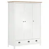Image de vidaXL Garde-robe à 3 portes Hill Blanc 127x50x170 cm Bois pin solide288954
