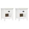 Image de vidaXL Tables de chevet 2 pcs Hill 46x35x49,5 cm Bois de pin solide288968