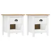 Image de Vidaxl Tables De Chevet 2 Pcs Hill 46x35x49,5 Cm Bois De Pin Solide