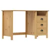 Image de vidaXL Bureau Hill avec 3 tiroirs 120x50x74 cm Pin solide288995