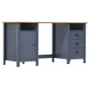Image de vidaXL Bureau Hill Gris 150x50x74 cm Bois de pin solide289001
