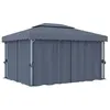 Image de vidaXL Tonnelle avec rideau 4x3 m Anthracite Aluminium