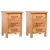 Image de vidaXL Tables de chevet 2 pcs 40x30x54 cm Bois de chêne massif