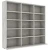 Image de vidaXL Vidaxl Armoire À Cd Gris Béton 100x23x89,5 Cm Bois D'ingénierie