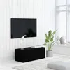 Image de vidaXL Meuble TV Noir 80x34x30 cm Bois d'ingénierie801860