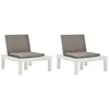 Image de vidaXL Chaises de salon de jardin et coussins lot de 2 Plastique Blanc