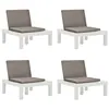 Image de vidaXL Chaises de salon de jardin et coussins lot de 4 Plastique Blanc