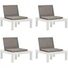 Image de Chaises De Salon De Jardin Et Coussins 4 Pcs Plastique Blanc