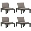 Image de vidaXL Chaises de salon de jardin et coussins 4pc Plastique Anthracite3054427