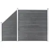 Image de vidaXL Ensemble de clôture WPC 1 Carré + 1 Incliné 273x186 cm Gris