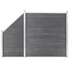 Image de vidaXL Vidaxl Ensemble De Clôture Wpc 1 Carré + 1 Incliné 273x186 Cm Gris