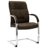 Image de vidaXL Chaise de bureau cantilever Marron Tissu289338