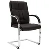 Image de vidaXL Chaise de bureau cantilever Noir Similicuir289341