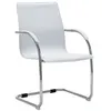 Image de vidaXL Chaise de bureau cantilever Blanc Similicuir289359