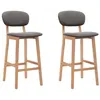 Image de vidaXL Tabourets de bar lot de 2 gris clair tissu289367