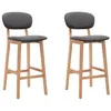 Image de vidaXL Tabourets de bar lot de 2 gris foncé tissu289368