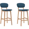 Image de vidaXL Vidaxl Tabourets De Bar 2 Pcs Bleu Tissu