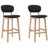 Image de vidaXL Tabourets de bar lot de 2 noir tissu
