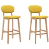 Image de vidaXL Tabourets de bar lot de 2 jaune moutarde tissu289374