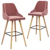 Image de vidaXL Tabourets de bar lot de 2 rose velours