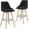 Image de vidaXL Vidaxl Tabourets De Bar 2 Pcs Noir Velours