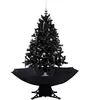 Image de vidaXL VIDAXL Arbre de No?l neigeux avec base de parapluie Noir 140 cm PVC