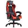 Image de vidaXL Fauteuil de jeux vidéo et repose-pied Rouge et noir Similicuir287987