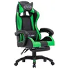 Image de vidaXL Fauteuil de jeux vidéo avec repose-pied Vert et noir Similicuir287989
