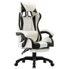 Image de vidaXL Fauteuil de jeux vidéo et repose-pied Noir et blanc Similicuir287995