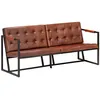 Image de vidaXL Vidaxl Canapé À 3 Places Marron Cuir De Chèvre Véritable