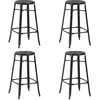 Image de vidaXL Tabourets de bar lot de 4 noir acier3054558