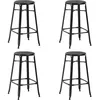 Image de vidaXL Vidaxl Tabourets De Bar Lot De 4 Noir Acier