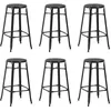 Image de vidaXL Tabourets de bar lot de 6 noir acier3054559