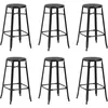 Image de vidaXL Vidaxl Tabourets De Bar Lot De 6 Noir Acier