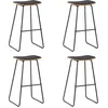 Image de vidaXL Tabourets de bar lot de 4 noir similicuir