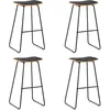 Image de vidaXL Vidaxl Tabourets De Bar 4 Pcs Noir Similicuir