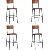 Image de vidaXL Vidaxl Chaises De Bar 4 Pcs Contreplaqu? Solide Et Acier