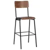 Image de vidaXL Chaises de bar lot de 6 contreplaqué solide et acier
