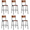 Image de vidaXL Vidaxl Chaises De Bar 6 Pcs Contreplaqué Solide Et Acier