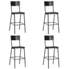 Image de vidaXL Chaises de bar lot de 4 noir contreplaqué solide et acier3054566