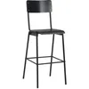 Image de vidaXL Vidaxl Chaises De Bar Lot De 4 Noir Contreplaqué Solide Et Acier