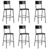 Image de vidaXL Chaises de bar lot de 6 noir contreplaqué solide et acier3054567