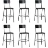Image de vidaXL Vidaxl Chaises De Bar Lot De 6 Noir Contreplaqué Solide Et Acier