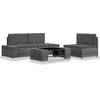 Image de vidaXL Vidaxl Salon De Jardin 4 Pcs Résine Tressée Gris
