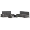 Image de Vidaxl Salon De Jardin 5 Pcs RÃ©sine TressÃ©e Gris