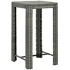 Image de vidaXL Vidaxl Table De Bar De Jardin Gris 60,5x60,5x110,5 Cm Résine Tressée