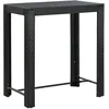 Image de vidaXL Vidaxl Table De Bar De Jardin Noir 100x60,5x110,5 Cm Résine Tressée