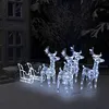Image de vidaXL Décoration de Noël Rennes et traîneau 280x28x55 cm Acrylique289980