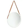 Image de vidaXL Miroir mural avec sangle 50 cm Blanc