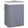 Image de vidaXL Panier à linge avec 2 sections bambou gris 72 L320741
